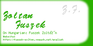 zoltan fuszek business card